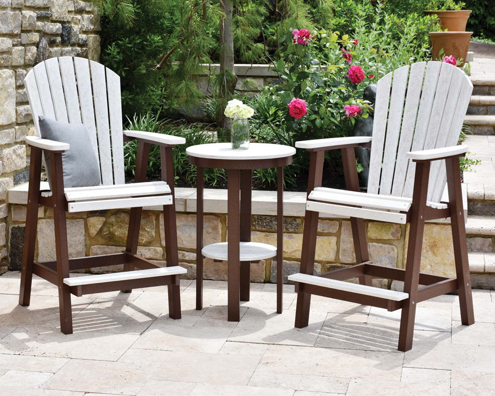 Comfo-Back Bar Chairs with Round End Table.