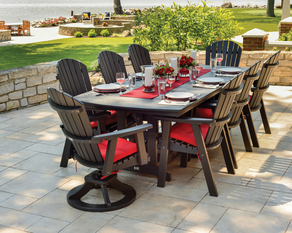 Patio dining table and chairs.