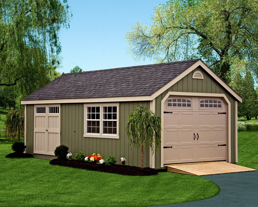 Deluxe Painted Cape Cod Garage.