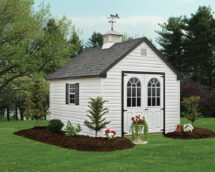 Classic vinyl garden shed.