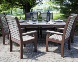 Homestead 44 by 72 Dining Table with Classic Terrace Chairs