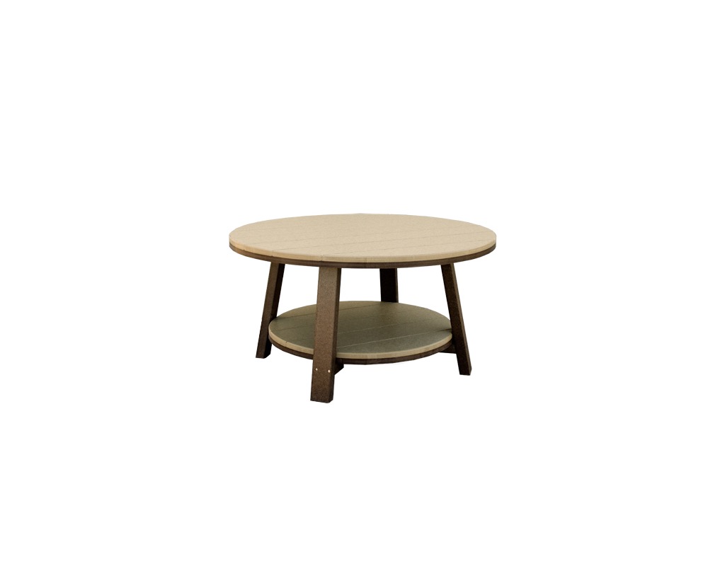 SeaAira conversation table with tan tops and brown legs.