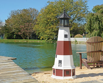 5' Montauk Hybrid Lighthouse by a pond.