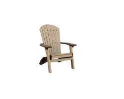 Beige and brown SeaAira Folding Adirondack chair.