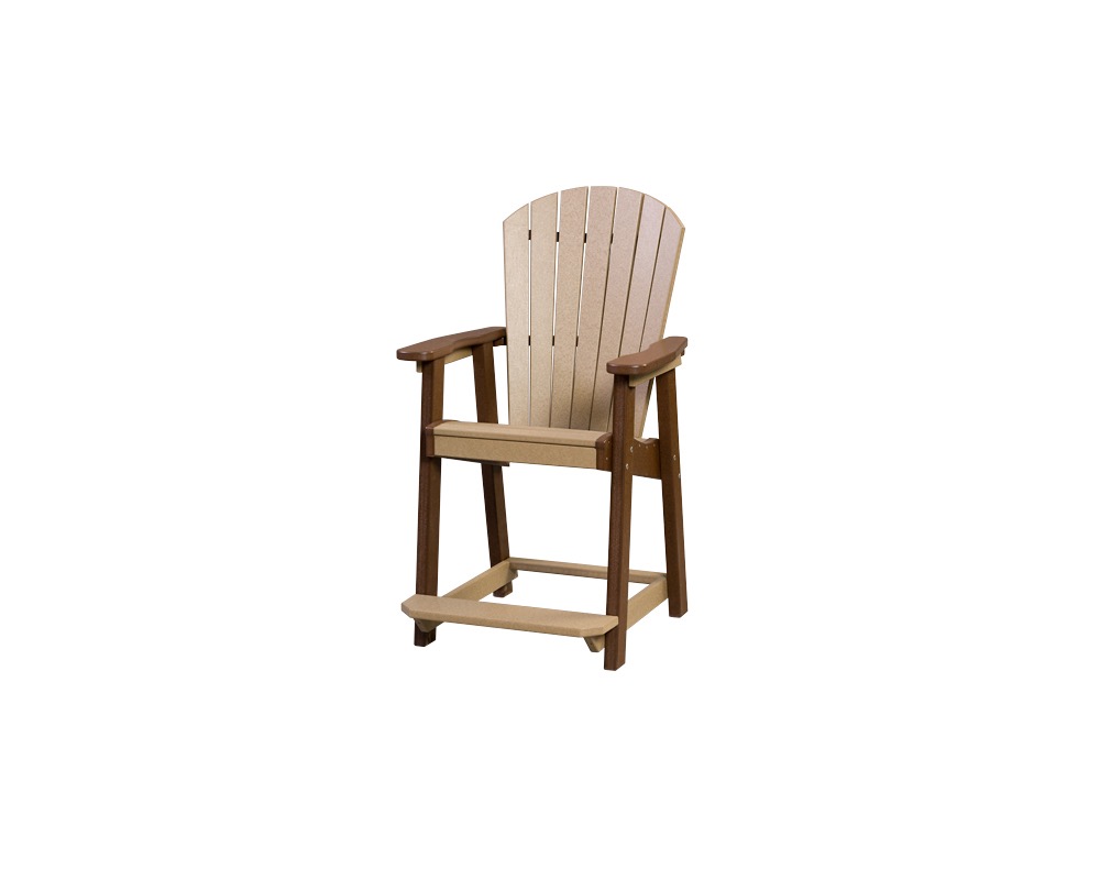 Tan and brown Great Bay counter arm chair.