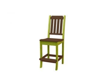 Green and brown Keystone bar chair with foot rest.