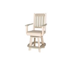 Beige and cream colored Keystone swivel counter chair.