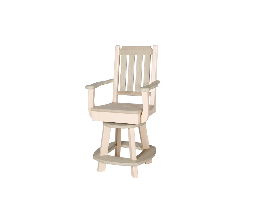Beige and cream colored Keystone swivel counter chair.