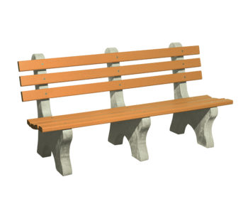 6' Park Bench showing natural concrete colored bench legs.