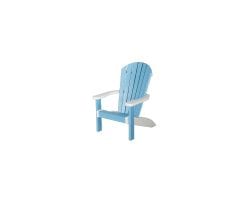 Small white and light blue SeaAira Adirondack chair.