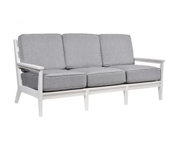 White Mayhew sofa with gray cushions.
