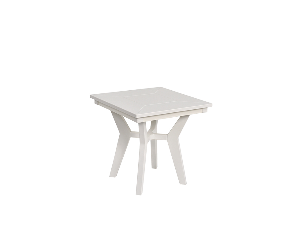 White Mayhew square outdoor end table.