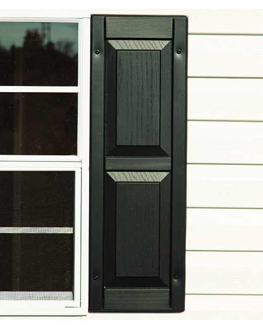 Raised panel shutters.