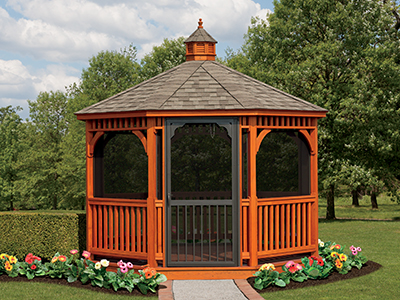 Octagon Gazebo with Screen Package.