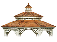 Pagoda Roof with Cedar Shake roofing and cupola.