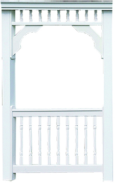 White Colonial Style vinyl railing.