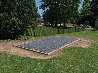 Deluxe Site Preparation Pad for sheds and garages.