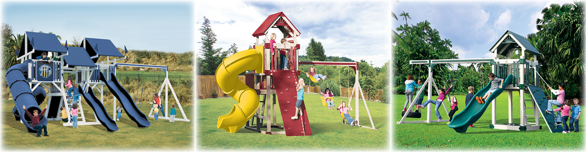 SK-40 Rocky Mountain Climber Playset, KTB-2 Turbo Tower Playset, A-5 Deluxe Playset.
