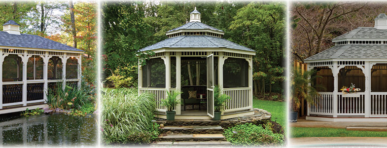 Rectangular Vinyl Gazebo, Octagon Vinyl Gazebo, Oval Vinyl Gazebo.