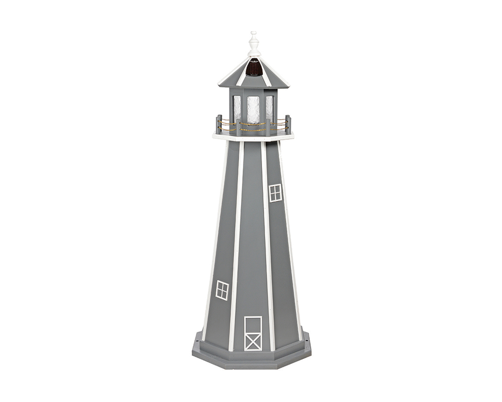 5' Standard Poly Lighthouse Dark Gray & White.