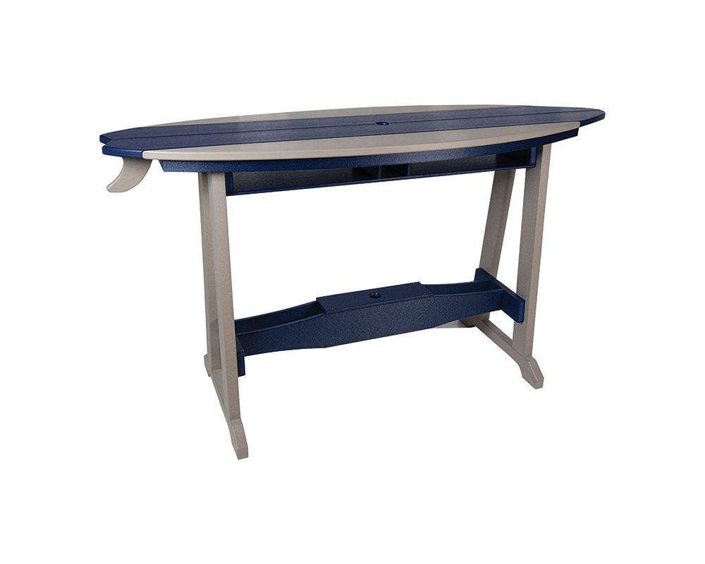6' Surf-Aira Bar Table, Light Gray & Patriot Blue.