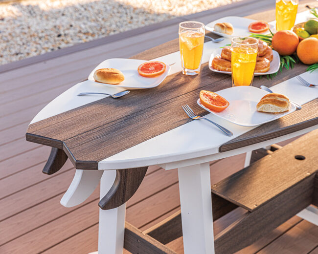 4' Surfboard Counter Height Dining Table- White & Aruba Blue
