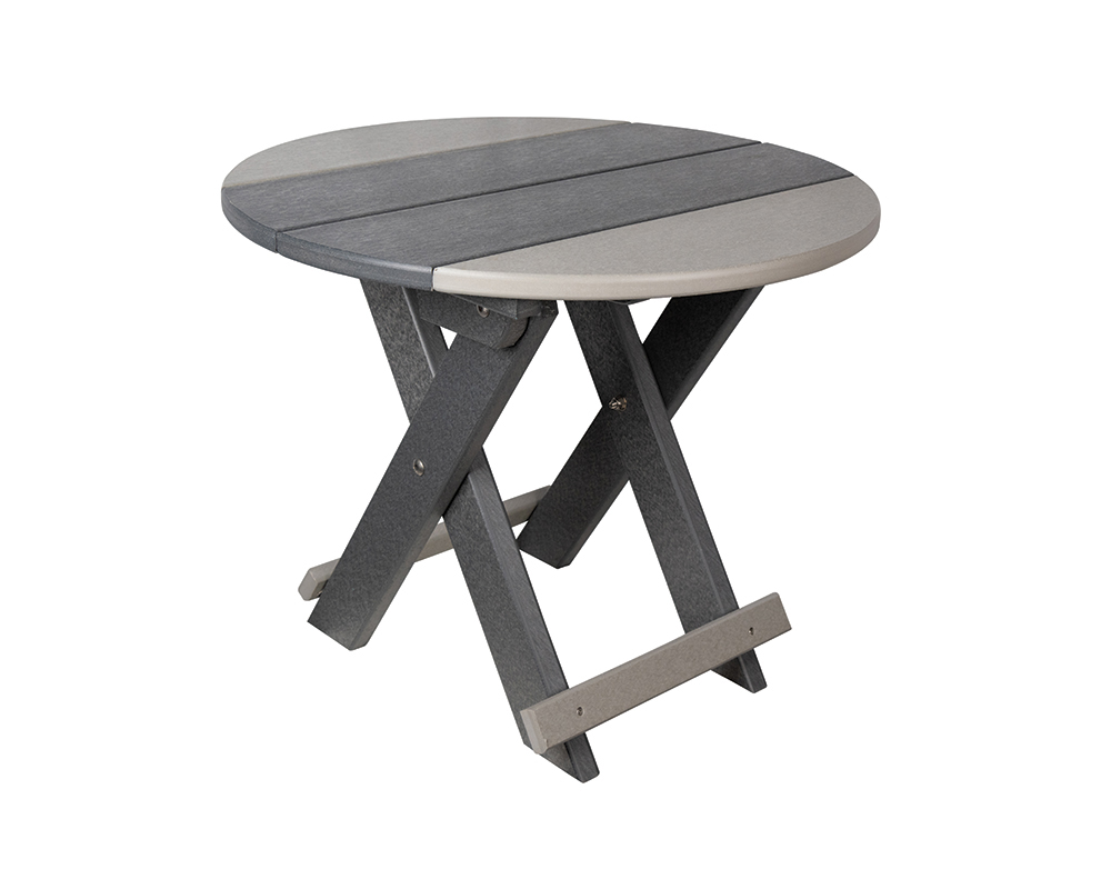Folding Table round Dark Gray & Light Gray.