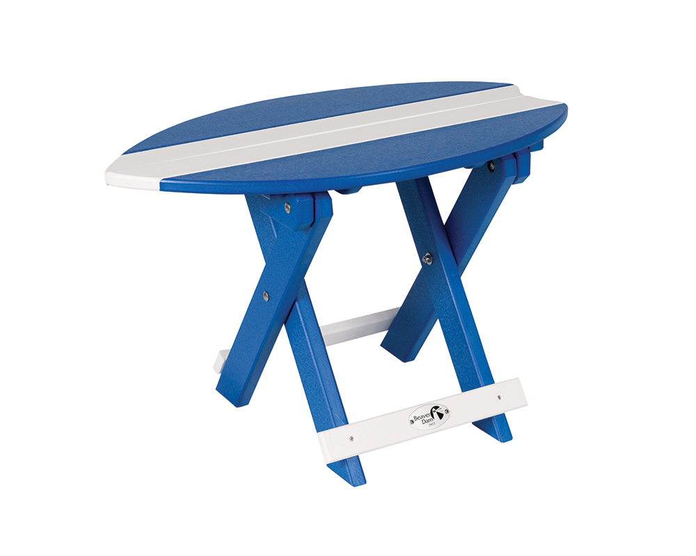 folding table surf bright blue & white.
