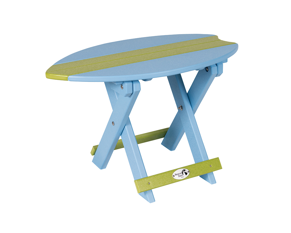 folding table surf powder blue & lime green.