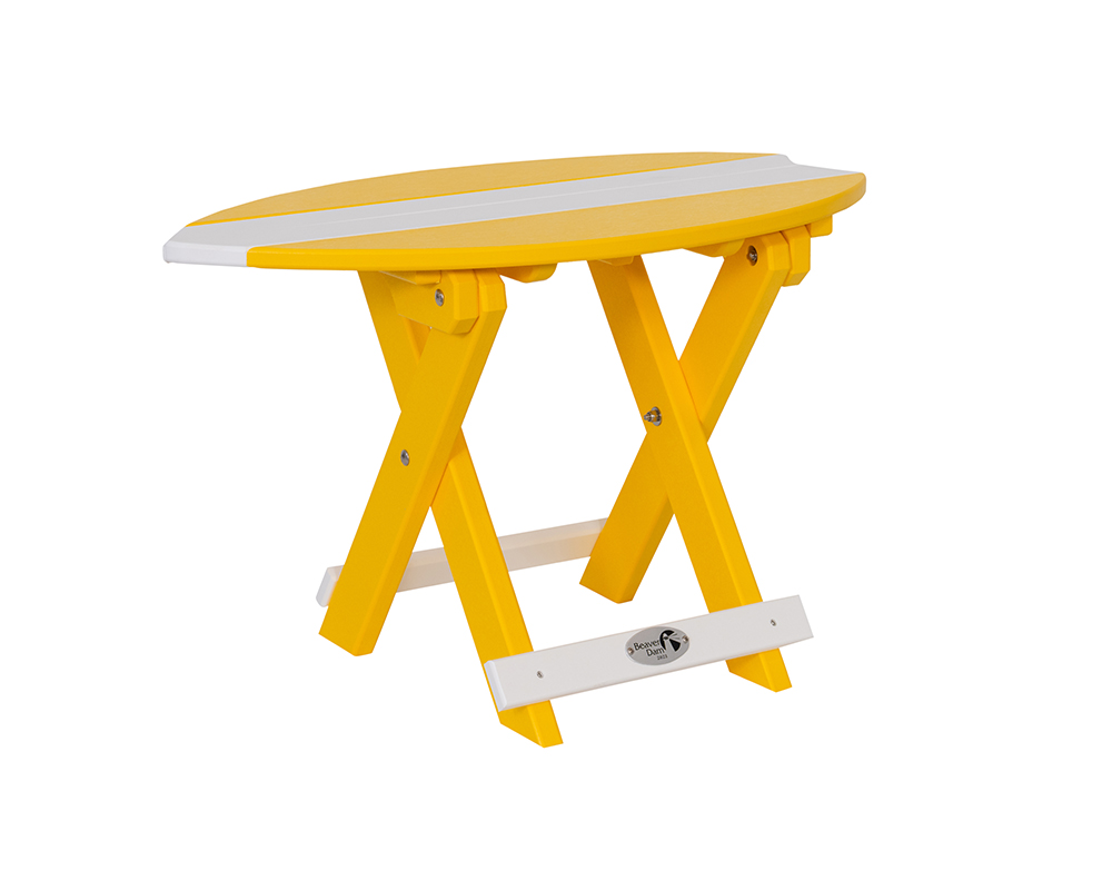 folding table surf yellow & white.