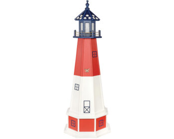 5 FT Barnegat Lighthouse Patriotic Style with Base.