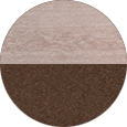 Poly Color Sample Seashell on Chocolate Brown.