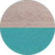Seashell on Aruba Blue.