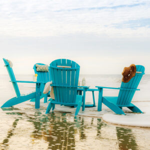 SeaAira Adirondacks w_ Conversation Table, Turquoise.