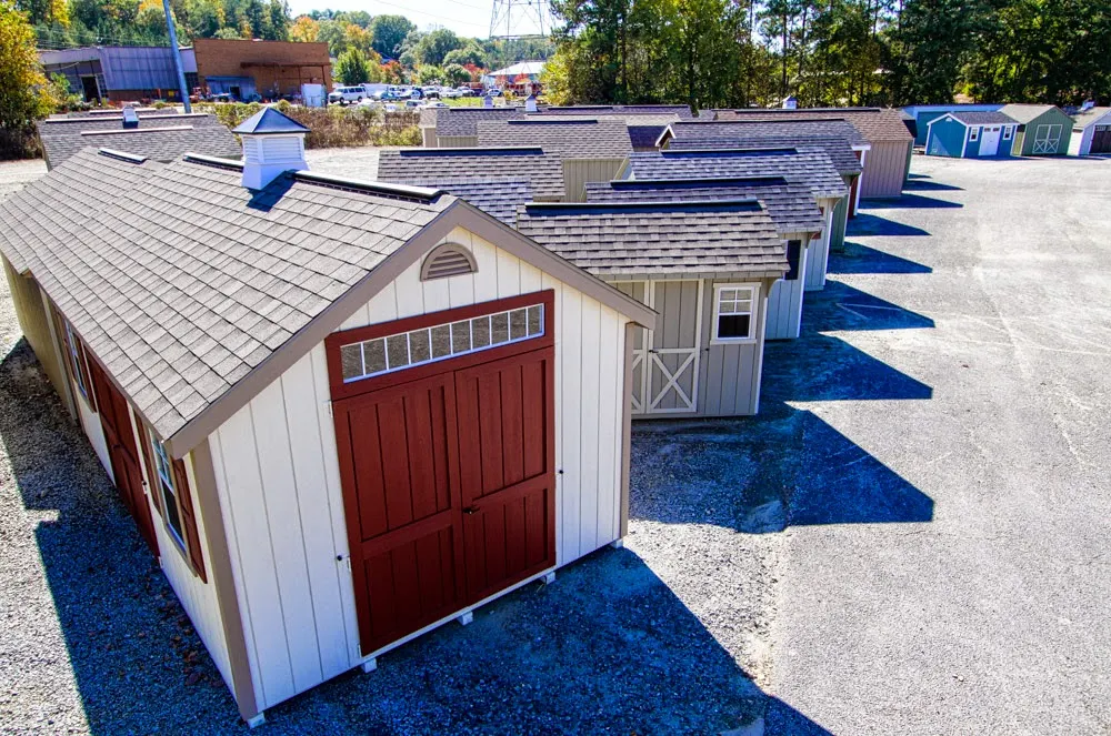 Sheds on display at our Marietta, GA lot