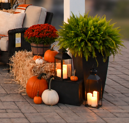 Fall patio display at Green Acres